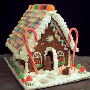 Large House with Necco Roof, Gumbdrop Ridge, and Sled in Front