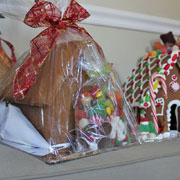 Large Gingerbread House Kit - Wrapped in Front and Decorated Behind